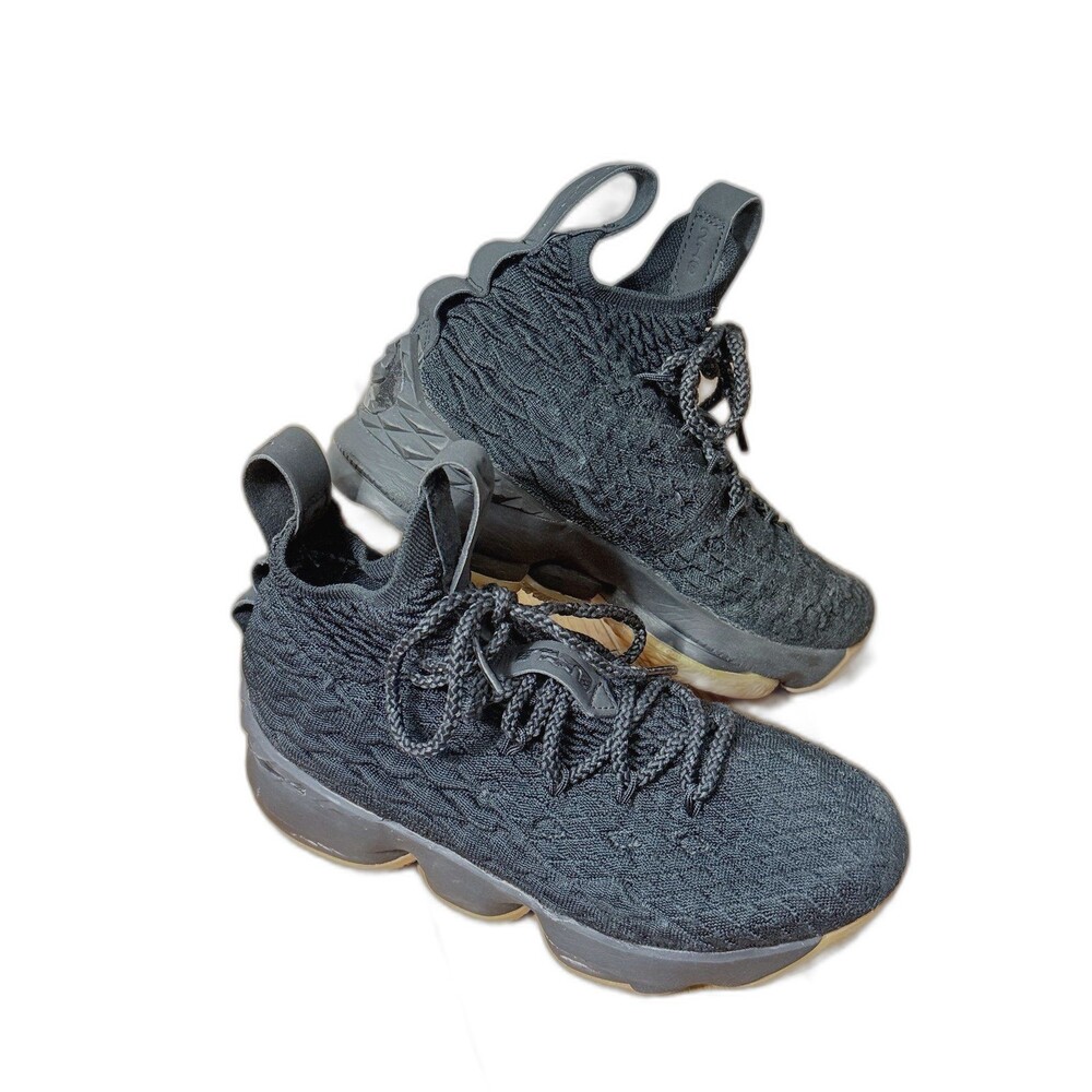 Nike‎ LeBron 15 Black Gum Kids Basketball Shoes 922811-001 Size 3.5Y